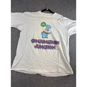 VINTAGE 90s Conjunction Junction T Shirt Mens White Short Sleeve Graphic Tee USA